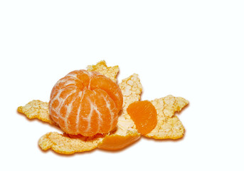 tangerine and rind  isolated