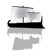 ancient greek trireme illustration © Slobodan Djajic
