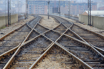 a view of a railway track in skopje