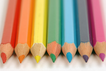 pencils of color of a rainbow