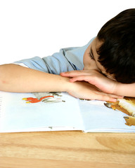 a little boy fallen asleep