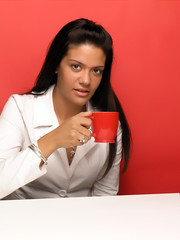 girl with coffee cup