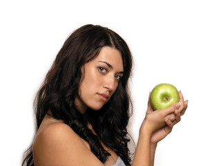 Beautiful Woman holding Apple