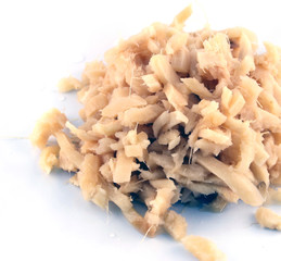 close up of chopped ginger on an isolated background