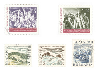 Fototapeta na wymiar collectible postage stamps with lenin