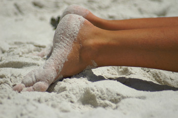 feet on the beach