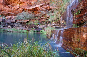 waterfall in karijini national park, wa
