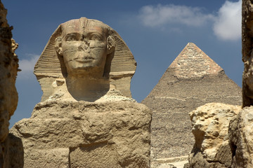 sphinx and pyramid