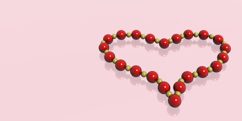 celebratory ornaments in the form of heart