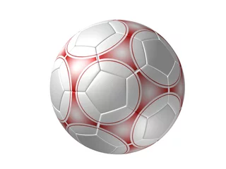 Cercles muraux Sports de balle soccer ball isolated, red