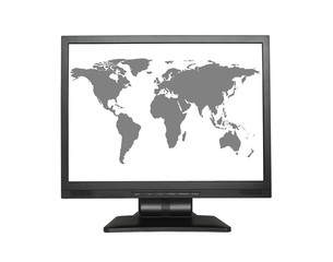 world map in wide lcd screen