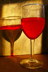 red wine in warm light