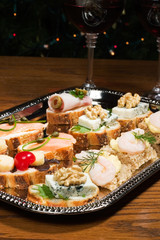 sandwiches on silver tray