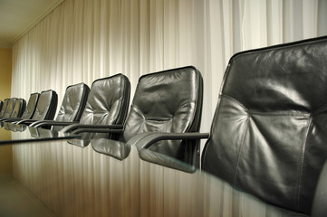 empty conference chairs