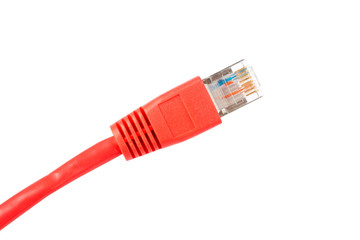 red network cable isolated