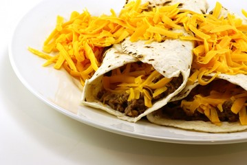 beef and bean burritos