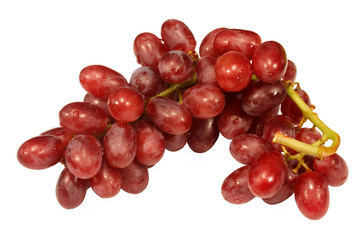 a bunch of red grapes.