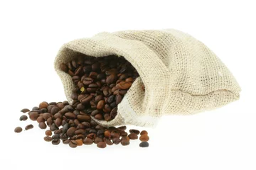 Foto auf Leinwand coffee in burlap sack © kmit