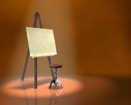 artist table 3d render