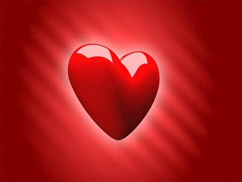 valentine's love heart 3d render