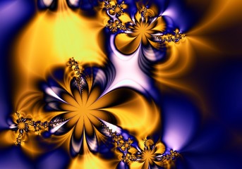 yellow and purple fractal abstract