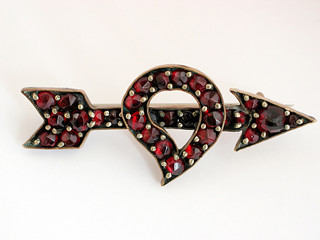 antique heart and arrow brooch