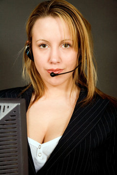 a receptionist or telesales girl