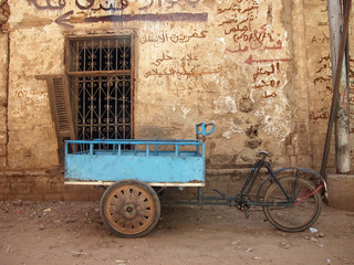 bicycle cart by old wall