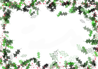 étiquette de noël feuilles de houx