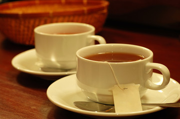 teacups and basket