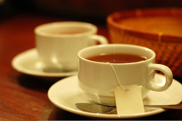 teacups and basket