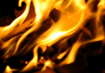 feu flamme en gros plan orange