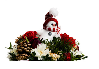 isolated snowman centerpiece
