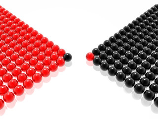 red & black leader of management