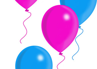 blue and pink balloons