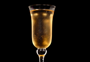 low angle view of champagne in a crystal glass