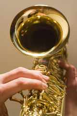playing the saxophone