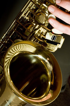 playing the sax