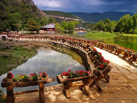 Fototapeta a scenery park in lijiang china