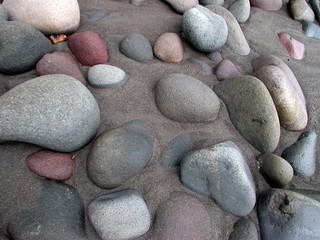 galets sur plage