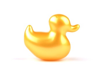 bath soap, yellow duck isolated