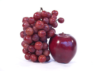 apple and grapes