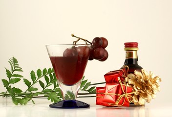 grapes and wine