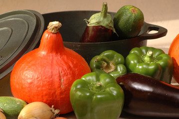 cocotte et légumes