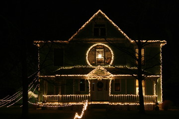lighted house