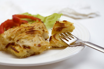 close up of fish pie