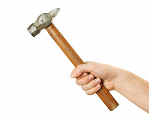 hand holding hammer