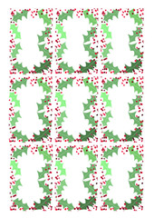 étiquettes de noël houx