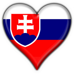 Fototapeta premium bottone cuore slovacco - slovakia heart flag