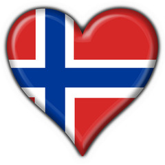 Obraz premium bottone cuore norvegese - norway heart flag
